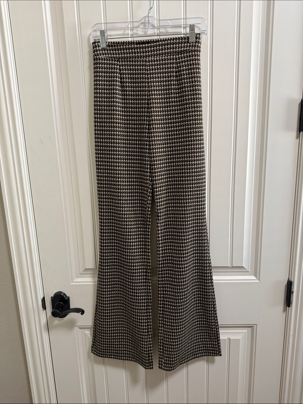 Sanctuary Black & Cream Houndstooth Wide-Leg Pants